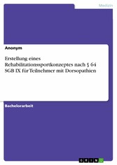 Erstellung eines Rehabilitationssportkonzeptes nach § 64 SGB IX für Teilnehmer mit Dorsopathien