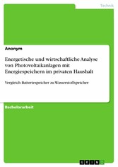 Energetische und wirtschaftliche Analyse von Photovoltaikanlagen mit Energiespeichern im privaten Haushalt