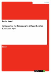 Textanalyse zu Beiträgen von Mearsheimer, Keohane, Nye