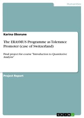 The ERASMUS Programme as Tolerance Promoter (case of Switzerland)