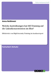 Welche Auswirkungen hat HIT-Training auf die Laktatkonzentration im Blut?