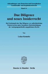 Due Diligence und neues Insiderrecht.