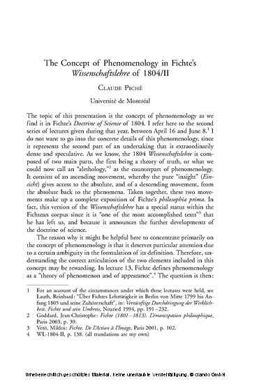 Fichte and the Phenomenological Tradition