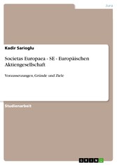 Societas Europaea - SE - Europäischen Aktiengesellschaft