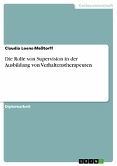 Die Rolle von Supervision in der Ausbildung von Verhaltenstherapeuten