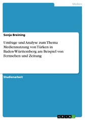 Umfrage und Analyse zum Thema Mediennutzung von Türken  in Baden-Württemberg am Beispiel von Fernsehen und Zeitung