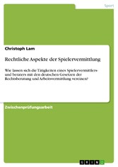 Rechtliche Aspekte der Spielervermittlung