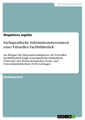 Fachspezifische Informationsressourcen einer Virtuellen Fachbibliothek