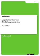 Aufgabenbereiche des Beschaffungsmarketing