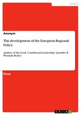 The development of the European Regional Policy