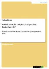 Was ist dran an der psychologischen Preisschwelle?