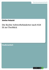 Die Rechte Schwerbehinderter nach SGB IX  im Überblick