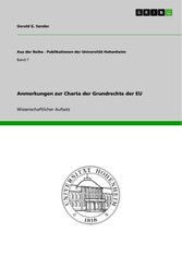 Anmerkungen zur Charta der Grundrechte der EU