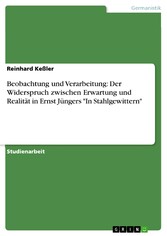 Beobachtung und Verarbeitung: Der Widerspruch zwischen Erwartung und Realität in Ernst Jüngers 'In Stahlgewittern'