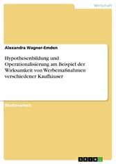 Hypothesenbildung und Operationalisierung am Beispiel der Wirksamkeit von Werbemaßnahmen verschiedener Kaufhäuser