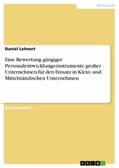 Eine Bewertung gängiger Personalentwicklungs-instrumente großer Unternehmen für den Einsatz in Klein- und Mittelständischen Unternehmen