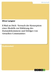 E-Mail an Dich - Versuch der Konzeption eines Modells zur Erklärung des Zustandekommens und Erfolges von virtuellen Communities