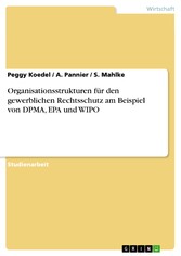 Organisationsstrukturen für den gewerblichen Rechtsschutz am Beispiel von DPMA, EPA und WIPO