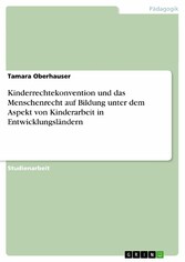 Kinderrechtekonvention und das Menschenrecht auf Bildung unter dem Aspekt von Kinderarbeit in Entwicklungsländern